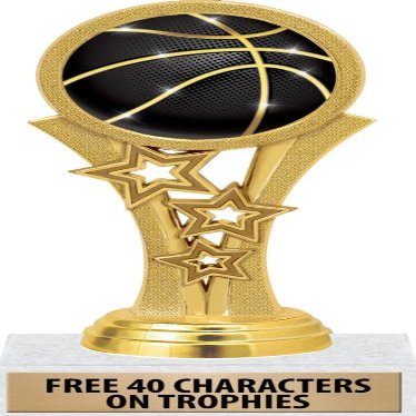 Crown Awards 5.5" Basketball Gold Starbeam Trophy, 20 Pack Prime