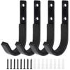 EVCUHASL Gun Rack Wall Mount, Horizontal Metal Rifles Shotgun Hooks for Hanging & Storing, Heavy Duty Steel Gun Holder with Soft Padding, Securely Store Firearms, Archery, Bow, Sword, Black, 2 Pair view 1
