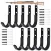 EVCUHASL Gun Rack Wall Mount, Horizontal Metal Rifles Shotgun Hooks for Hanging & Storing, Heavy Duty Steel Gun Holder with Soft Padding, Securely Store Firearms, Archery, Bow, Sword, Black, 5 Pair view 1