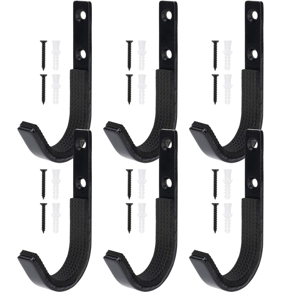 EVCUHASL Gun Rack Wall Mount, Horizontal Metal Rifles Shotgun Hooks for Hanging & Storing, Heavy Duty Steel Gun Holder with Soft Padding, Securely Store Firearms, Archery, Bow, Sword, Black, 3 Pair