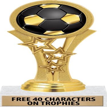 Crown Awards 5.5" Soccer Gold Starbeam Trophy, 50 Pack Prime
