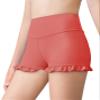 rrhss Girls Athletic Ruffle High Waisted Yoga Dance Comfy Workout Gymnastics Shorts Dark Pink view 2