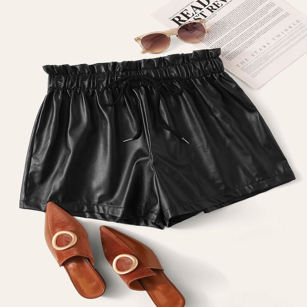 AKIOLOAS Women's Shorts Drawstring Paperbag Waist Shorts Women's Shorts Shorts for Women (Size : Medium)