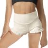 rrhss Girls Athletic Ruffle Shorts High Waisted Yoga Dance Shorts Comfy Workout Gymnastics Shorts White view 1