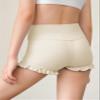 rrhss Girls Athletic Ruffle Shorts High Waisted Yoga Dance Shorts Comfy Workout Gymnastics Shorts White view 4