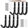 EVCUHASL Gun Rack Wall Mount, Horizontal Metal Rifles Shotgun Hooks for Hanging & Storing, Heavy Duty Steel Gun Holder with Soft Padding, Securely Store Firearms, Archery, Bow, Sword, Black, 4 Pair view 1