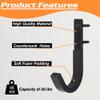 EVCUHASL Gun Rack Wall Mount, Horizontal Metal Rifles Shotgun Hooks for Hanging & Storing, Heavy Duty Steel Gun Holder with Soft Padding, Securely Store Firearms, Archery, Bow, Sword, Black, 4 Pair view 3