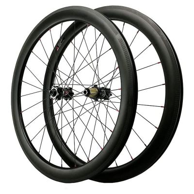ZECHAO 700C Disc Brake Cyclocross Road Bike Wheelset,Carbon Fiber Open Fat Rim Wheel Bike Wheel 7 8 9 10 11 12 Speed 15 * 100MM Wheelset (Size : 40mm)