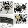 ZECHAO 700C Disc Brake Cyclocross Road Bike Wheelset,Carbon Fiber Open Fat Rim Wheel Bike Wheel 7 8 9 10 11 12 Speed 15 * 100MM Wheelset (Size : 40mm) view 3