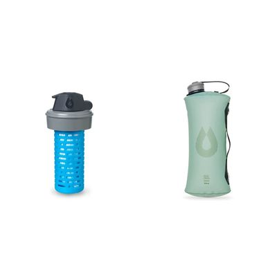 HydraPak Seeker 2L Sutro Green Ultra-Light Water Reservoir for Backcountry Hiking, Camping, and Emergency Preparedness & Compatible 42mm Filter Cap - Water Filtration Accessory
