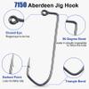90 Degree Aberdeen Jig Hooks, 110pcs Long Shank Forged Duratin Jig Hooks Heavy Wire Jig Fishing Hooks High Carbon Steel Round Bend Barbarian Hooks Tackle 1/0-6/0 view 2