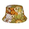 70s Retro Hippie Vintage Flower Bucket hat for Women Men Summer Travel Beach Sun Hat Packable Fashion Fisherman Cap Black view 1