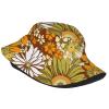 70s Retro Hippie Vintage Flower Bucket hat for Women Men Summer Travel Beach Sun Hat Packable Fashion Fisherman Cap Black view 2