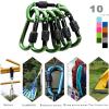 10 Pack Keychain Clips with Screw Gate, Leash Clips for Dog Poop Bags Holder Aluminum Alloy Fast Hanging Buckle 5.5mm Diameter Outdoor Carabiners not for Climing(Green) view 4