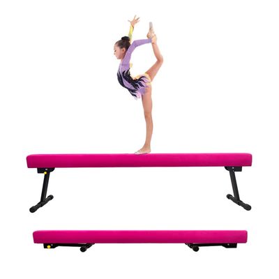 GBVUGY Adjustable&Foldable Gymnastics Balance Beam,8FT High-Low Level Floor Gymnastic Beam,No Tool Require, Gym Equipment for for Kids Children Girls Home Training