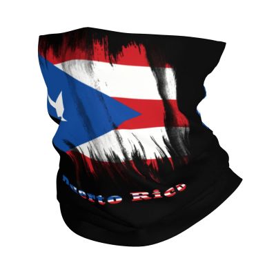 Puerto Rico Flag Puerto Rican Seamless Neck Gaiter Shield Scarf Bandana Face Mask Seamless UV Protection for Motorcycle Cycling Riding Running Headbands White