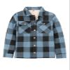 ZENTHACE Baby Toddler Boy Girl Plaid Flannel Shirt Sherpa Fleece Lined Flannel Jacket Shacket Trendy Cozy Winter Coat Blue Black 2T view 1
