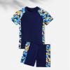 Boys' New Breathable Quick Drying Swimsuit Short Sleeved Shorts Two Piece Set 1 Year Old Boy Clothes (Blue, 6-7 Years) view 2