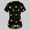 LPIGOH Plus Size Scrubs for Women Stretch - Printed Scrub Tops Workwear with Pocket, Comfy Fit & Soft Medical Nursing Scrubs for Women - Uniformes de Enfermeras de Mujer 05-Black,4X Scrub view 3
