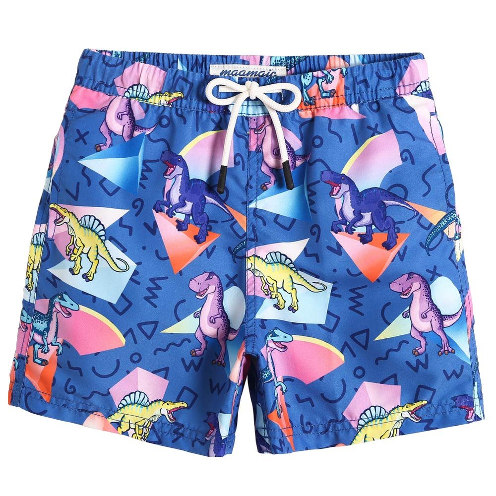 maamgic Boys Swim Trunks Toddler Swim Shorts Little Boys Bathing Suit Swimsuit Toddler Boy Swimwear,Dinosaur-Blue,10 T
