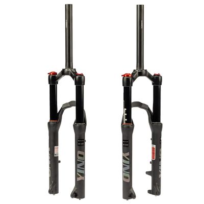 BUCKLOS YINO 24 inch MTB Air Suspension Fork 120mm Travel, QR 9mm/100 * 15mm Thru Axle Disc Brake, 1-1/8" Straight Tube Manual Lockout XC AM Ultralight Mountain Bike Front Forks