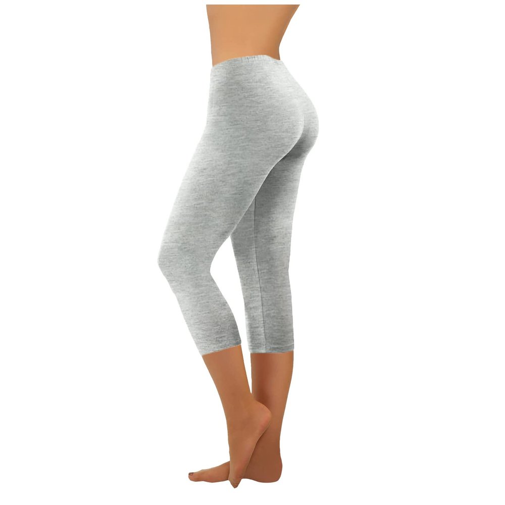 Capri Leggings for Women High Waisted Knee Length Yoga Pants Workout Exercise Casual Summer Bike Leggins with Pockets