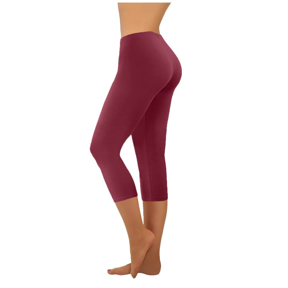 Capri Leggings for Women High Waisted Knee Length Yoga Pants Workout Exercise Casual Summer Bike Leggins with Pockets