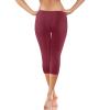 Capri Leggings for Women High Waisted Knee Length Yoga Pants Workout Exercise Casual Summer Bike Leggins with Pockets view 3