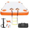 VOFiTNY Inflatable Floating Dock Swim Air Platform Island Raft Mat for Lake Beach Ocean with Rope Ladder, Non-Slip Surface (8ft x 6ft x 6in, Orange) view 1