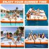 VOFiTNY Inflatable Floating Dock Swim Air Platform Island Raft Mat for Lake Beach Ocean with Rope Ladder, Non-Slip Surface (8ft x 6ft x 6in, Orange) view 2
