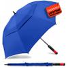 SIEPASA Golf Umbrella Large 62/68/72 Inch Automatic Open Golf Extra Large Oversize Double Canopy Vented Windproof Waterproof for Men and Women.(Royal Blue, 62",Red Handle) view 1