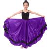 36" Girls Purple Black Ruffles Layers Satin Long Dance Skirt Dance Wear view 1