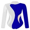 XUNZOO Women's Long Sleeve Gymnastics Bodysuit One Piece Mesh Ballet Dance Leotard Jumpsuit White&Royal Blue Small view 4