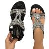 Women's Arch Support Sandals Orthotic Comfortable Walking Sandals Lightweight Beach Travel Athletic Outdoor Shoes Flip Flops Ankle Elastic Rhinestone Flats Gladiator Thong Sandal view 3