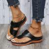 Sandals for Women Dressy Summer,Women's Espadrilles Wedge Platform Sandals Closed Toe Braided Buckle Linen Sandals Flip Flops for Women with Arch Support Summer Casual Platform Summer Shoes view 1