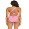 BECCA Womens Solid Nylon One-Piece Swimsuit Pink S view 2