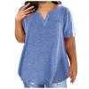 2023 Summer Cotton Plus Size Tops for Women Trendy Short Sleeve V Neck Loose Blouse Workout Basic Comfy T Shirts Tees view 1