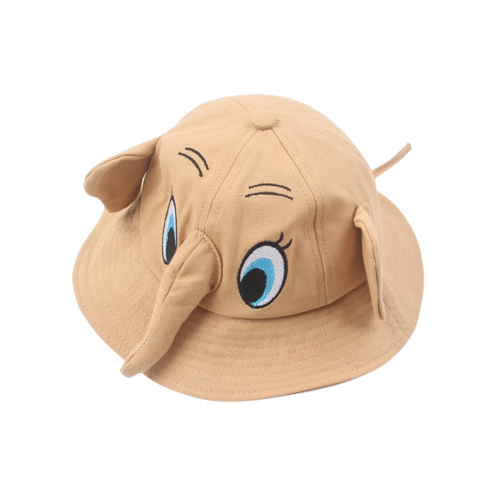 Boys Girls Elephant Style Bucket Hats Children Summer Beach Sun Hat Baby Boys Baseball Cap (Khaki, One Size)