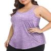 FOREYOND Plus Size Workout Tank Tops Loose fit Racerback Sleeveless Shirts Gym Running Yoga Clothes for Women view 1