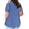 2023 Summer Cotton Plus Size Tops for Women Trendy Short Sleeve V Neck Loose Blouse Workout Basic Comfy T Shirts Tees view 2
