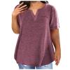 2023 Summer Cotton Plus Size Tops for Women Trendy Short Sleeve V Neck Loose Blouse Workout Basic Comfy T Shirts Tees view 1