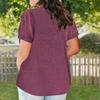 2023 Summer Cotton Plus Size Tops for Women Trendy Short Sleeve V Neck Loose Blouse Workout Basic Comfy T Shirts Tees view 4