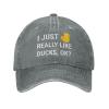 Ducks Lovers Hat Hat I Just Really Like Ducks Ok Hat for Men Dad Hats Fashionable Caps Gray view 1