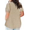 2023 Summer Cotton Plus Size Tops for Women Trendy Short Sleeve V Neck Loose Blouse Workout Basic Comfy T Shirts Tees view 2