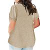 2023 Summer Cotton Plus Size Tops for Women Trendy Short Sleeve V Neck Loose Blouse Workout Basic Comfy T Shirts Tees view 2