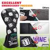 BAIRBRE Golf Club Covers Lucky 777 Blade Putter Headcover Golf Driver Covers Fairway Wood Headcover Hybrid Head Cover Blade Putter Cover Leather 3 Wood Headcovers Golf Headcovers for All Brand view 3