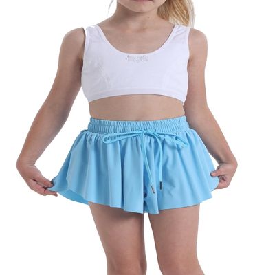 Butterfly Flowy Shorts Skirts for Girls Tennis Cheer Stuff Athletic Preppy Running Sports Skirt for Teen GirlsLight Blue,XL