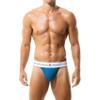 BANGWEAR Retro Tanga Brief 100% Rib Cotton Men's Briefs 2'' Waistband Elastic Band Mens Underwear Blue view 2