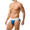 BANGWEAR Retro Tanga Brief 100% Rib Cotton Men's Briefs 2'' Waistband Elastic Band Mens Underwear Blue view 3