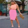 HUUSA Women's Sleeveless Bodycon Slit Skirts 2 Piece Dress Sets Sexy Color Block Summer Beach Party Round Neck Empire Waist Skinny Midi Dress Peach Pink XL view 3